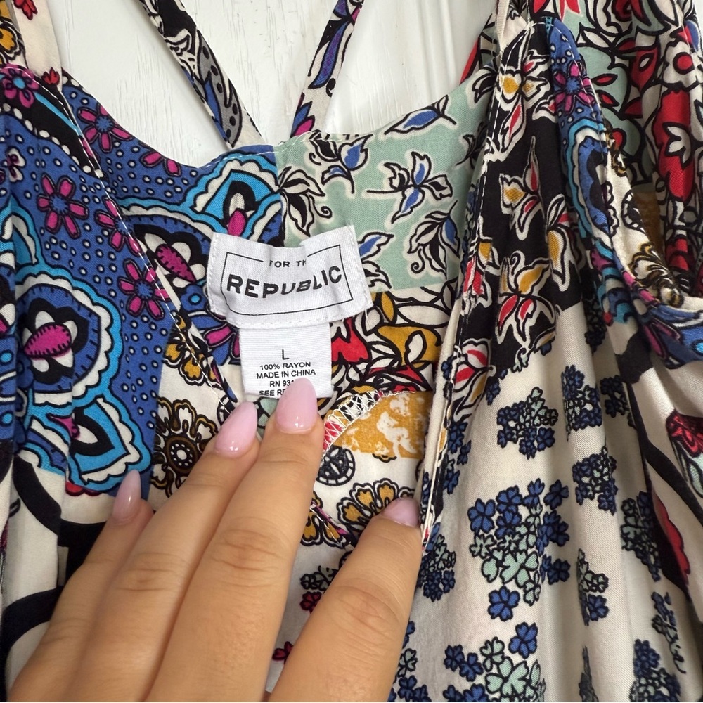 For The Republic Colorful Patchwork Boho Maxi Dre… - image 4